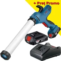 BOSCH GCG 18V-600 (SOLO) Pistol pentru silicon Li-ion cu 2 acumulatori Li-Ion, 18V, 2Ah + Incarcator de 2Ah