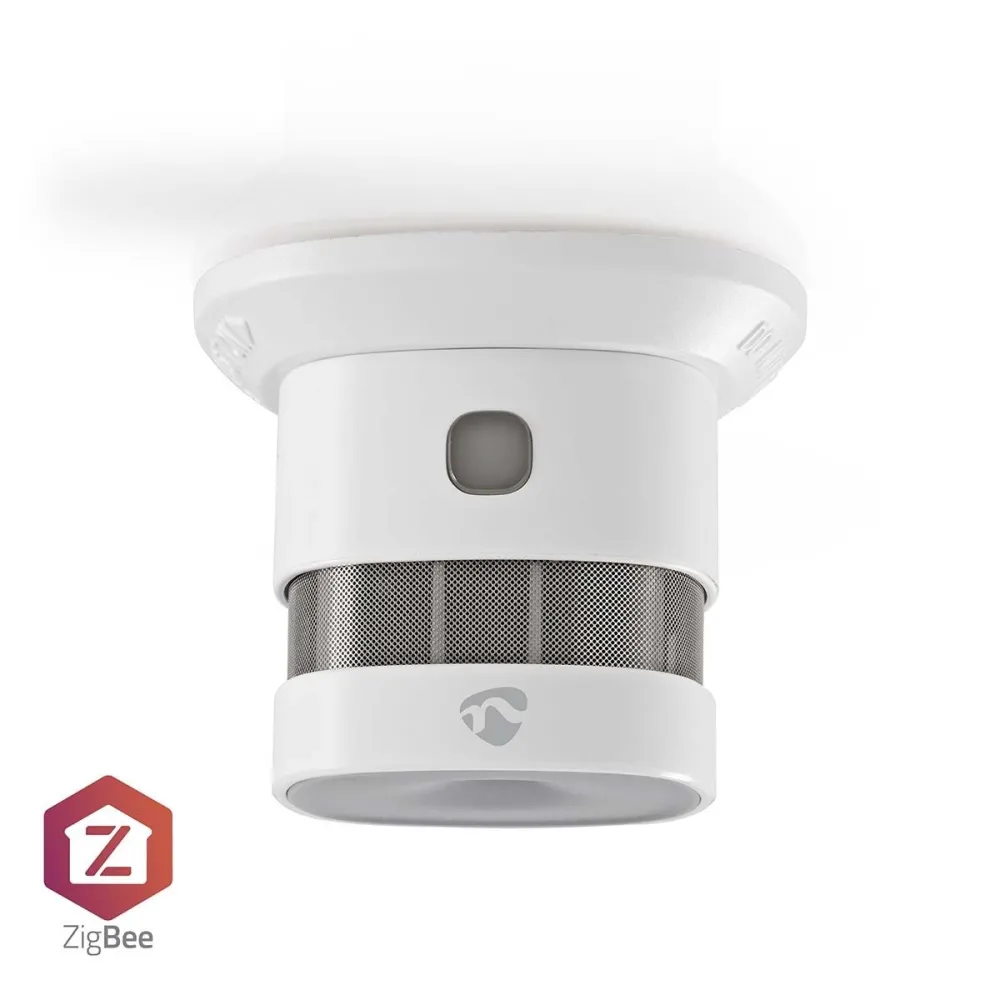 Detector de fum Nedis, Zigbee 3.0, EN14604, Android/IOS, 85dB, alb
