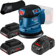 BOSCH GEX 185-LI Slefuitor excentric brushless Li-Ion + Set 2 acumulatori 4Ah ProCore + Incarcator