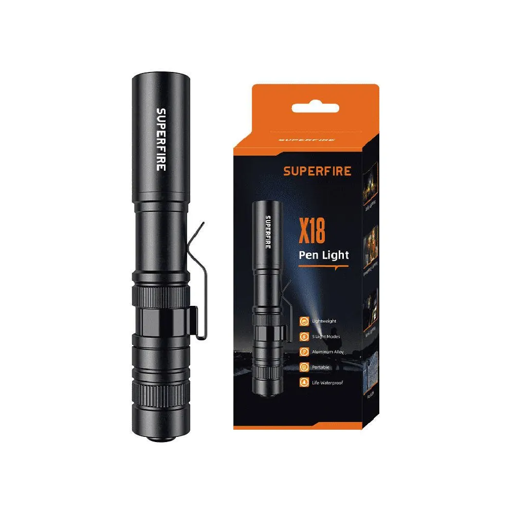 Lanternă Superfire X18 – 55 lm, 5W, 5 moduri, 38 m
