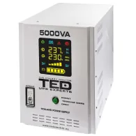 UPS Pentru Centrala, Sursa Curent Centrala 5000VA 3500W cu Ecran LCD si Sinusoidala Pura, Utilizeaza 2x Baterie 12V, Ted Electri